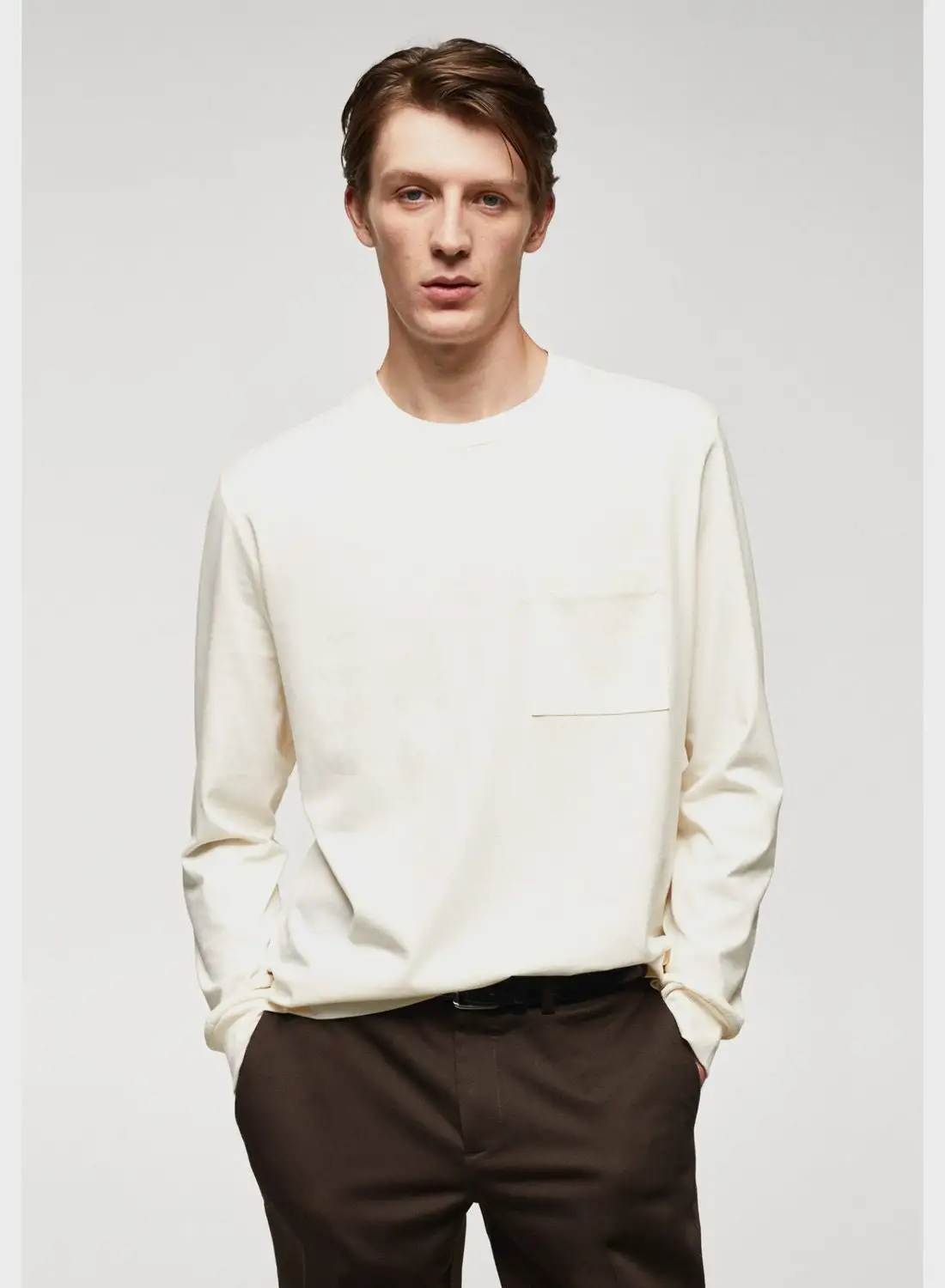 Mango Man Pocket Detailed Crew Neck T-Shirt