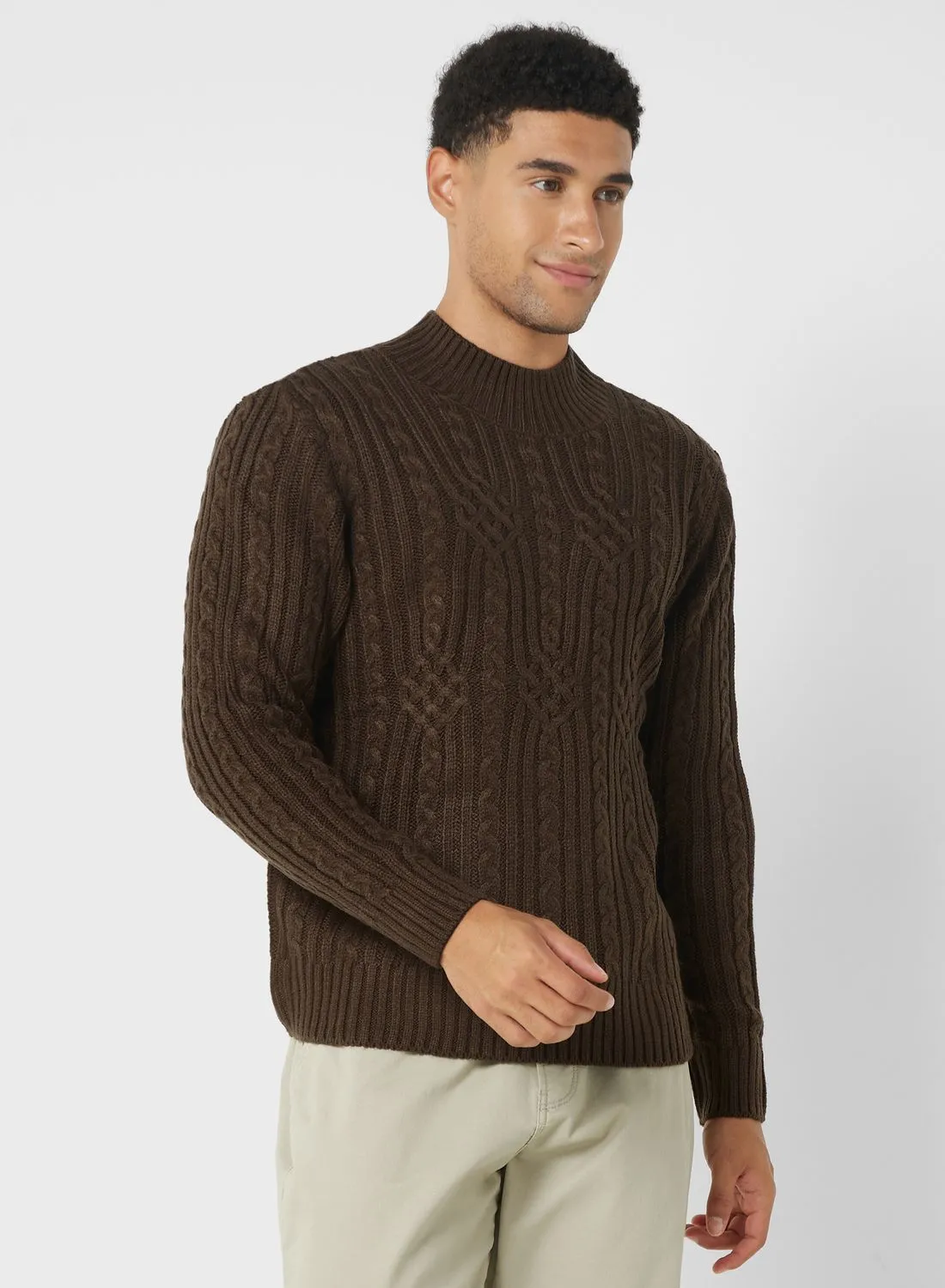 Robert Wood Cable Knit Sweater