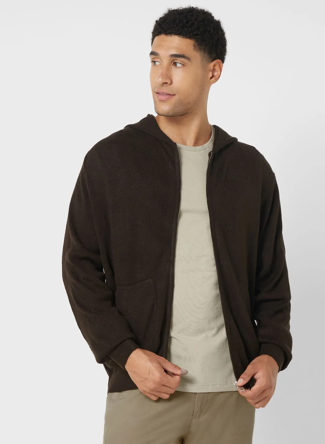 Robert Wood Knitted Zip Hoodie