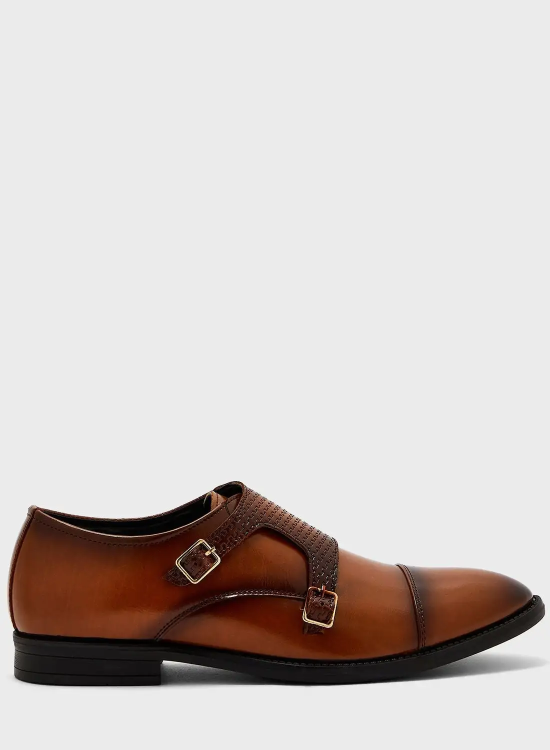 Robert Wood Textured Monk Strap Formal Slip Ons