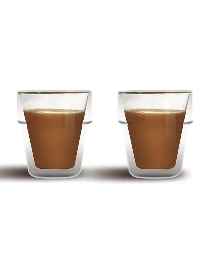 CUISINEART Clear Expresso Coffee Cups, Insulated Coffee Mug, Heat-Resistant Double Wall Glass Cups, Tea Whiskey Mugs, Coffee Mug, 180ml - 2Pcs Set