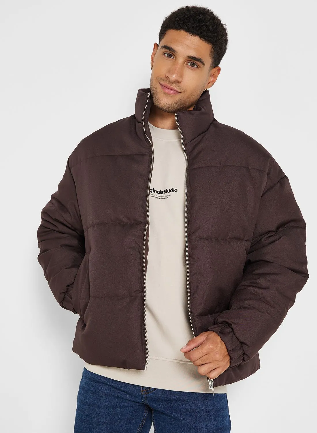 JACK & JONES Zip Through Puffer Jacket