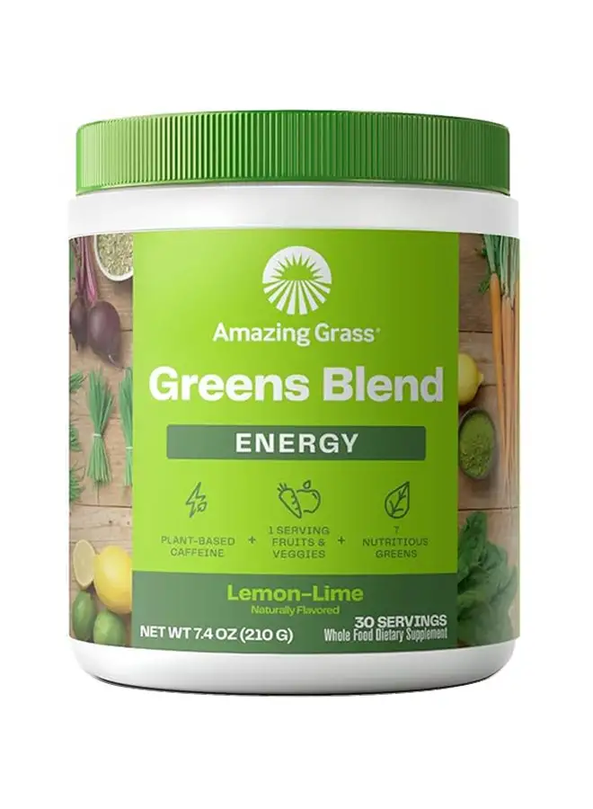 Amazing Grass Energy Lemon Lime Green SuperFood - 7.4 oz ( 210 gm )30 Servings