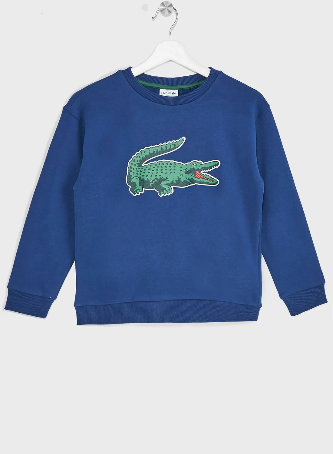 LACOSTE Kids Crocodile Crew Neck Sweatshirt