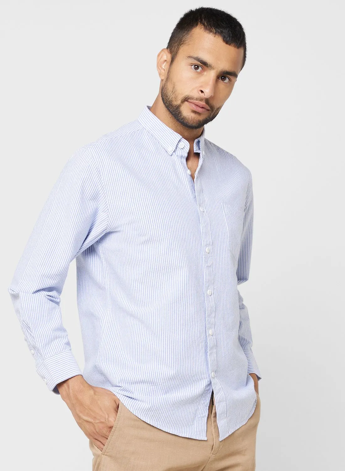 Robert Wood Stripe Long Sleeve Shirt