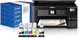 Epson EcoTank L4260, 3 in 1 Home Printer, Double sided with LCD Screen, Wifi and SmartPanel + Business paper 80g, 2500 sheets, Black, Compact