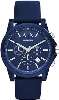 Armani Exchange Men's Stainless Steel Analog-Quartz Watch with Silicone Strap