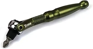 Titan 11325 1/4-Inch Drive Swivel Head Micro Bit Driver, Green