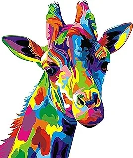 MumooBear Mumoo Bear Paint By Numbers For Adults And Kids Diy Oil Painting Gift Kits Pre-Printed 16 X 20 Inch Canvas - Colorful Giraffe Frameless