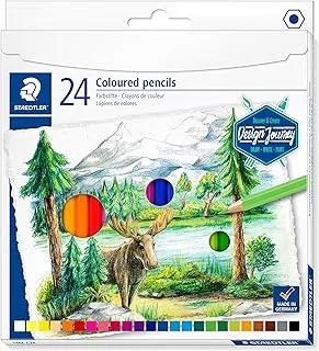 صندوق Staedtler Design Journey 146C مكون من 24 أقلام رصاص ملونة متنوعة