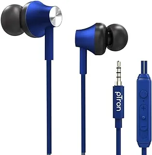 pTron Pride Evo HBE (High Bass Earphones) in-Ear Wired Headphones with in-line Mic, 10mm Powerful Driver for Hi-Fi Audio, Noise Cancelling Headset with 1.2m Tangle-Free Cable & 3.5mm Aux - (Blue)