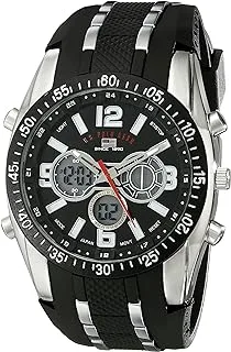 ACCUTIME U.S. Polo Assn. Sport Men's US9281 Sport Watch, BLACK, SILVER, Chronograph,Digital,Quartz Movement