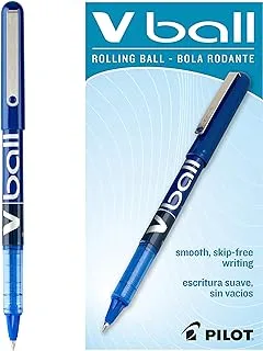 PILOT VBall Liquid Ink Rolling Ball Stick أقلام ، نقطة رفيعة للغاية ، حبر أزرق ، 12 عبوة (35201)