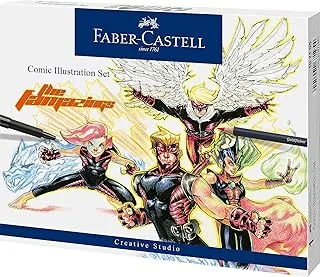 Faber Castell Pitt Artist Pen Comic Illustration 3D Set 15 Pc, ASSORTED, Illustration, FC167195AZ, 1 Count Pack of