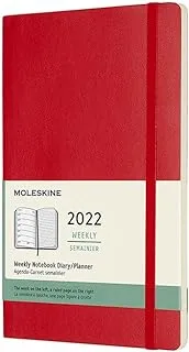Moleskine Classic 12 Month 2022 Weekly Planner, Soft Cover, Large (5 x 8.25), Scarlet Red