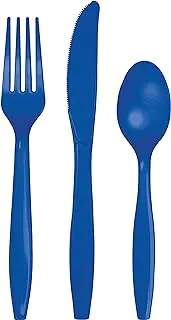 Touch Of Color Colbalt Assrt Cutlery 24Ct