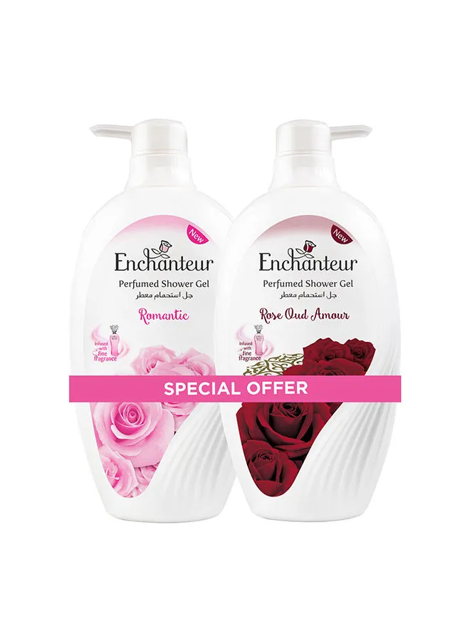 Enchanteur Romantic Rose Oud Amour Shower Gel 550ml Pack of 2