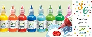 Djeco Gouache Paint Bottles 8 Pieces Of 30 Ml Each