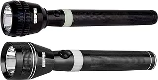 Geepas 2 In 1 Rechargeable Black Flash Light, Gfl4637