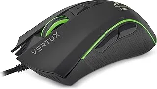 Vertux Rodon Gaming Mouse | High-Performance Optical Wired Mouse with 12000 Adjustable DPI | [2 Years-Warranty] Customizable Lumi LED | 7 Programmable Buttons and Multi-Surface Tracking - Black