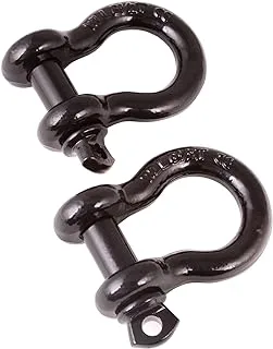 Rugged Ridge D-Ring Shackles, 3/4-Inch, Black, Steel, Pair