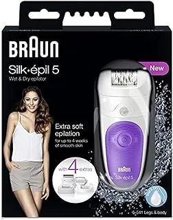 Braun Silk-epil 5 5-541 Wet & Dry Epilator With 4 Extras - International Version