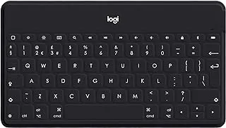 Logitech Keys-To-Go Wireless Bluetooth Keyboard For iPhone, iPad, Smartphone, Tablet, Android, Windows, Apple TV, Ultra-Thin, Ultra-Light, Short-Cut Keys, QWERTY UK Layout - Black