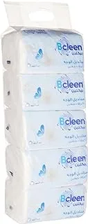 Bcleen® 2 Ply Fluffy White Facial Tissue, Nylon pack of 19x21cm 300 sheets one Bag Pack of 5