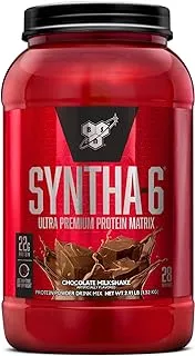 BSN Syntha-6 Ultra Premium Protein Matrix, Whey Protein Powder, Micellar Casein, Milk Protein Isolate Powder - Chocolate Milkshake, 2.91 lbs, 28 Servings (1.32 KG)