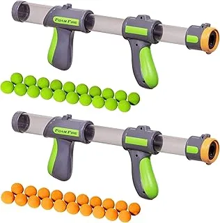 GoSports Official Foam Fire Blasters 2 Pack Toy Blasters & Replacement Bullet Balls - Fun for Accuracy Games Foam Fire Shooting Games