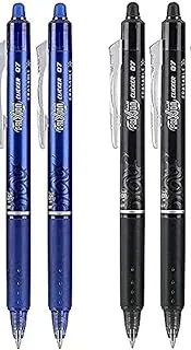 Pilot Frixion Clicker Rollerball Pen, 0.7 mm, Assorted, Pack of 4