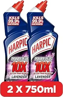 Harpic Lavender Power Plus 10X Most Powerful Toilet Cleaner, 750ml (Pack of 2)