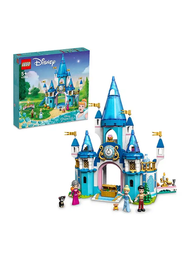 مجموعة ألعاب بناء قلعة أميرة ديزني سندريلا والأمير تشارمينغ ليجو 43206 (365 قطعة)