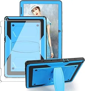 ZZHAO for Walmart Onn 10.1 inch 2nd Gen 2020 Case (Model:100011886) Tablet Case,Built-in Stand Shockproof Hybrid Rugged Kids Friendly Come with Tempered Glass Screen Protector (Blue,1 Pack)