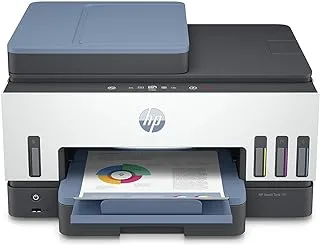 HP Smart Tank 795 All-in-One Printer wireless, Print, Scan, Copy, Fax, Auto Duplex Printing, Document Feeder, Print up to 18000 black or 8000 color pages, White/Blue [28B96A]