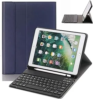 DPL - iPad Keyboard Case 9.7 inch, Compatible with 6th Generation,iPad 5th Generation, Pro Air 2,iPad Air, Protective Folio Cover Wireless Bluetooth (Dark Blue/