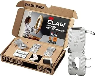 3M CLAW 3PH65M-3ESF Temporary Spot, Holds 65 lbs, 3 Markers/Pack Drywall Picture Hanger, 0