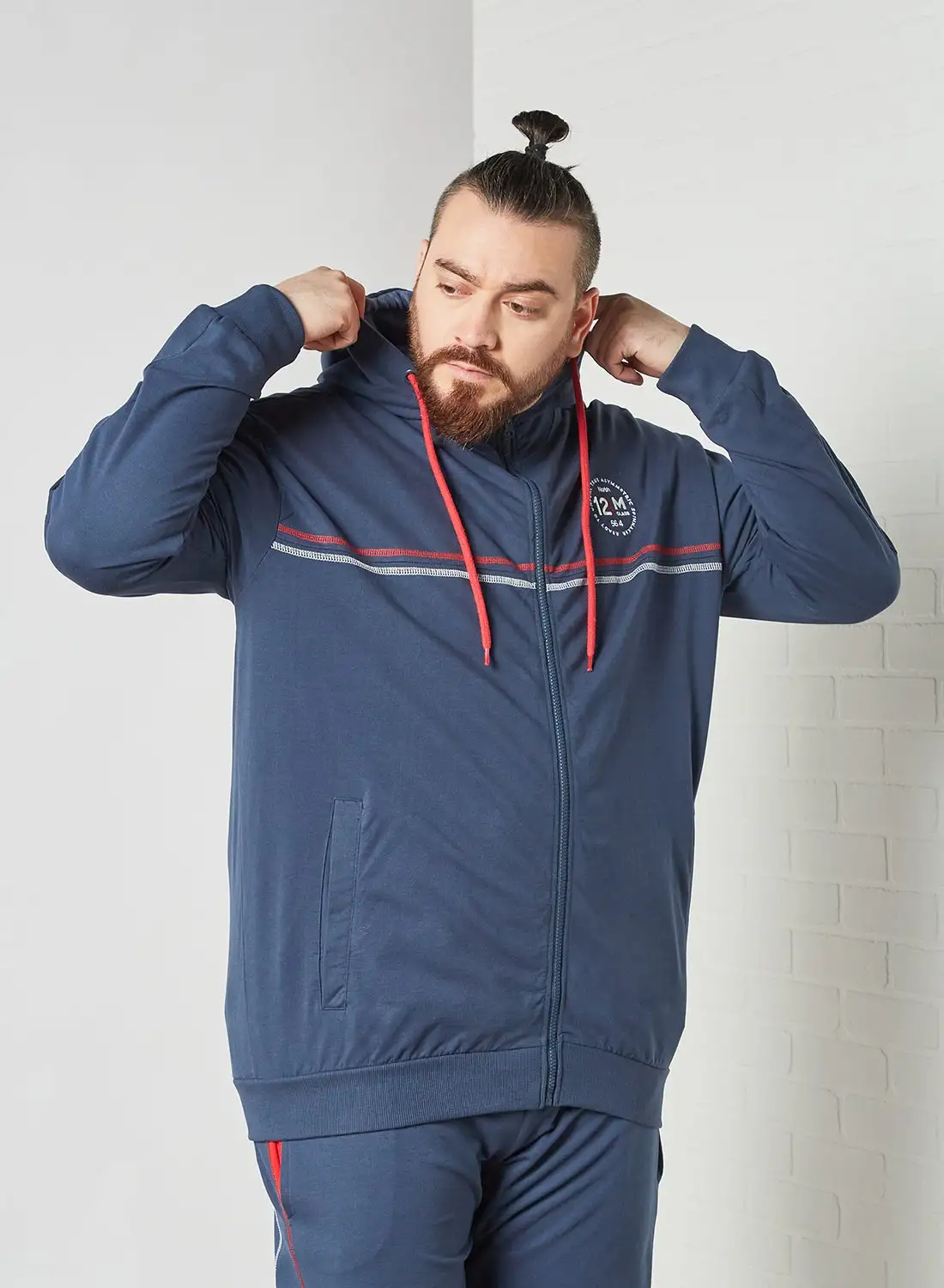 North 56°4 Plus Size Logo Hoodie Navy Blue