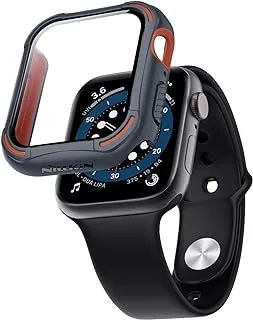 جراب واقي من الزجاج المقوى من Nillkin متوافق مع Apple Watch Series 6 / SE / Series 5 / Series 4 مع واقي شاشة مدمج 40 مم ، حافظة واقية من البولي كربونات + TPU (40 مم ، رمادي)