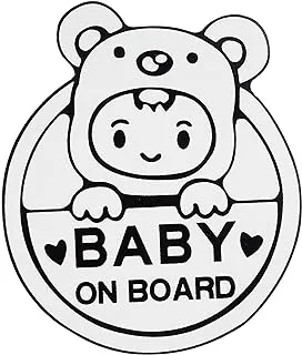 Bigtime Signs Reflective Baby on Board Sign for Car, Caution Decals Reflective Kids Safety Warning Sticker Marks for Driver, Heat Resistant, Long Lasting, Waterproof-White