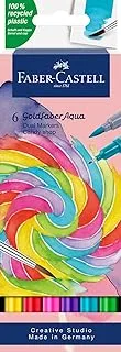 Faber-Castell Goldfaber Aqua Dual Marker Candy shop 6colours,Water-based dye with two nibs, Line width fineliner tip 0.4 mm