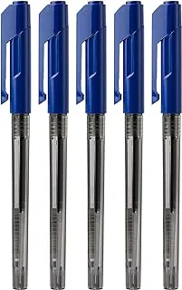 Deli Q01030-5BE Arrow Ball Pen 5-Pieces Set, 0.7 mm Size, Blue