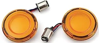 Kuryakyn 2903 Motorcycle Lighting Accessory: Tracer LED Front Turn Signal Conversions Bullet Style, 1157 Dual-Circuit Amber/Amber with Red Lens, 1 Pair