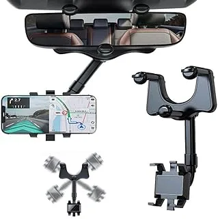 SHOWAY 360 DEGREERotatable and Retractable Car Phone Holder,Universal Rearview Mirror Holder for Car, black, CARHOLD02 B, Rotatable Mount