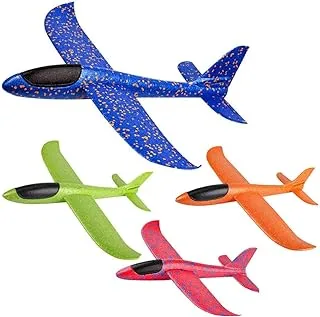 SHOWAY Airplane Throwing Foam Plane Glider Airplane, Gifts for Kids Boy, Outdoor Sport (4 Pack)