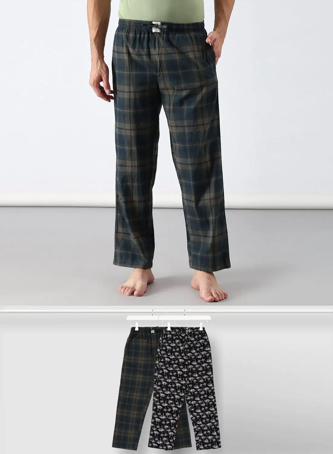 ABOF 2 Pack Lounge Pants Set أسود / أبيض