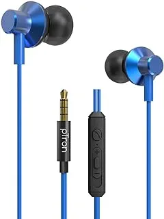 pTron Pride Lite HBE (High Bass Earphones) in Ear Wired Earphones with Mic, 10mm Powerful Driver for Stereo Audio, Noise Cancelling Headset with 1.2m Tangle-Free Cable & 3.5mm Aux - (Blue)