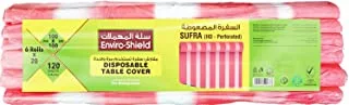 Envirosheild EnviroShield Oxo Biodegradable Sufra Rolls 120 Pieces, 100 cm X 100 cm Size, Red/White