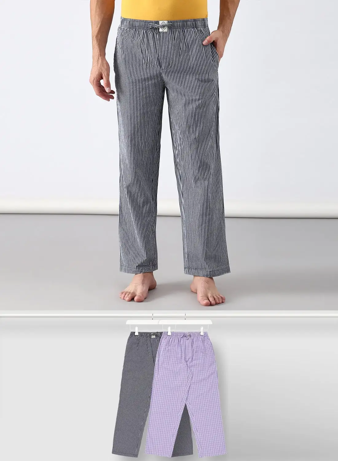 ABOF 2 Pack Lounge Pants Sets Grey/Purple