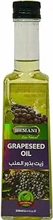 Hemani Grape Seed Oil 250 ml - Natural Oil for Cooking and Frying, Herbal and Healthy Cooking Oil, Rich in Protein, Massage oil Good for Skin & Hair